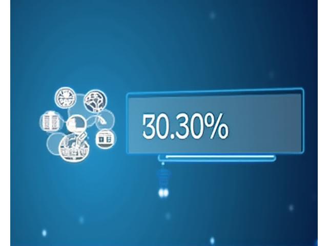 Mock-up of a digital savings progress bar with percentage complete