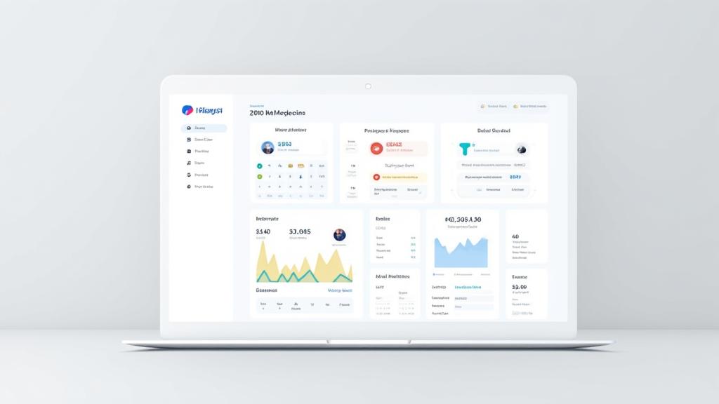 Financial dashboard with charts and graphs