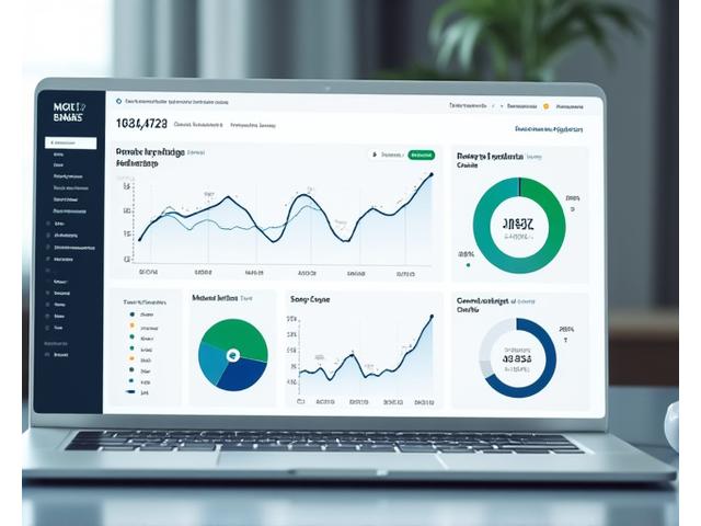 Mock investment portfolio dashboard with stock charts and allocation breakdown
